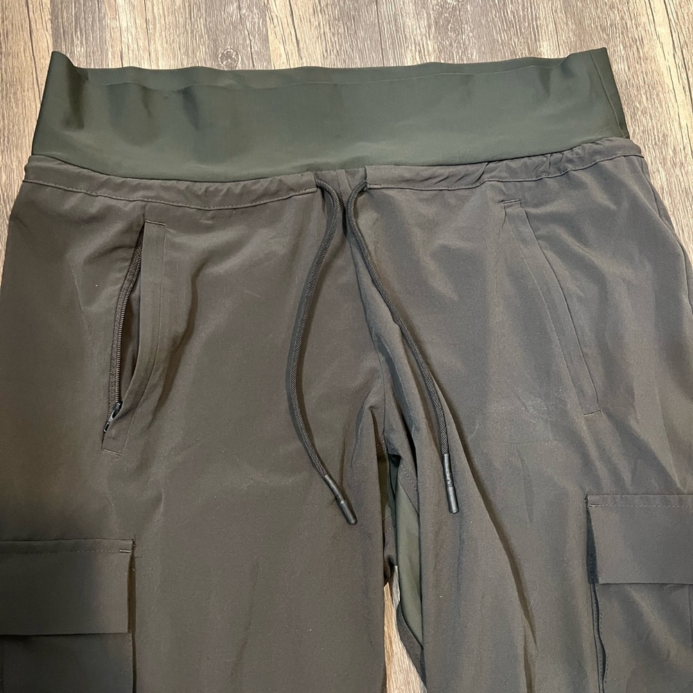 Athleta Sutton Joggers Arbor Olive Mid-Rise Cargo Style w/Adjustable Waistband - Picture 6 of 10